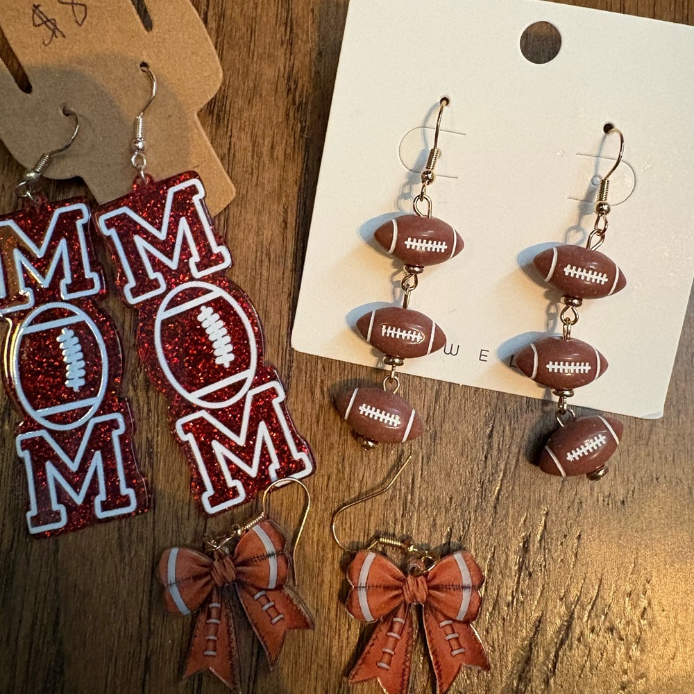 Football Themed Womens Earrings Set